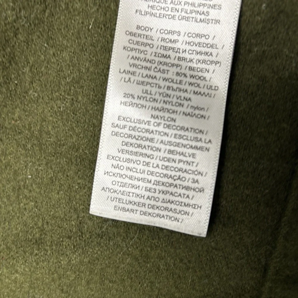 Polo Ralph Lauren Wool Shirt Jacket Mens Olive Green Good Heavyweight Utility